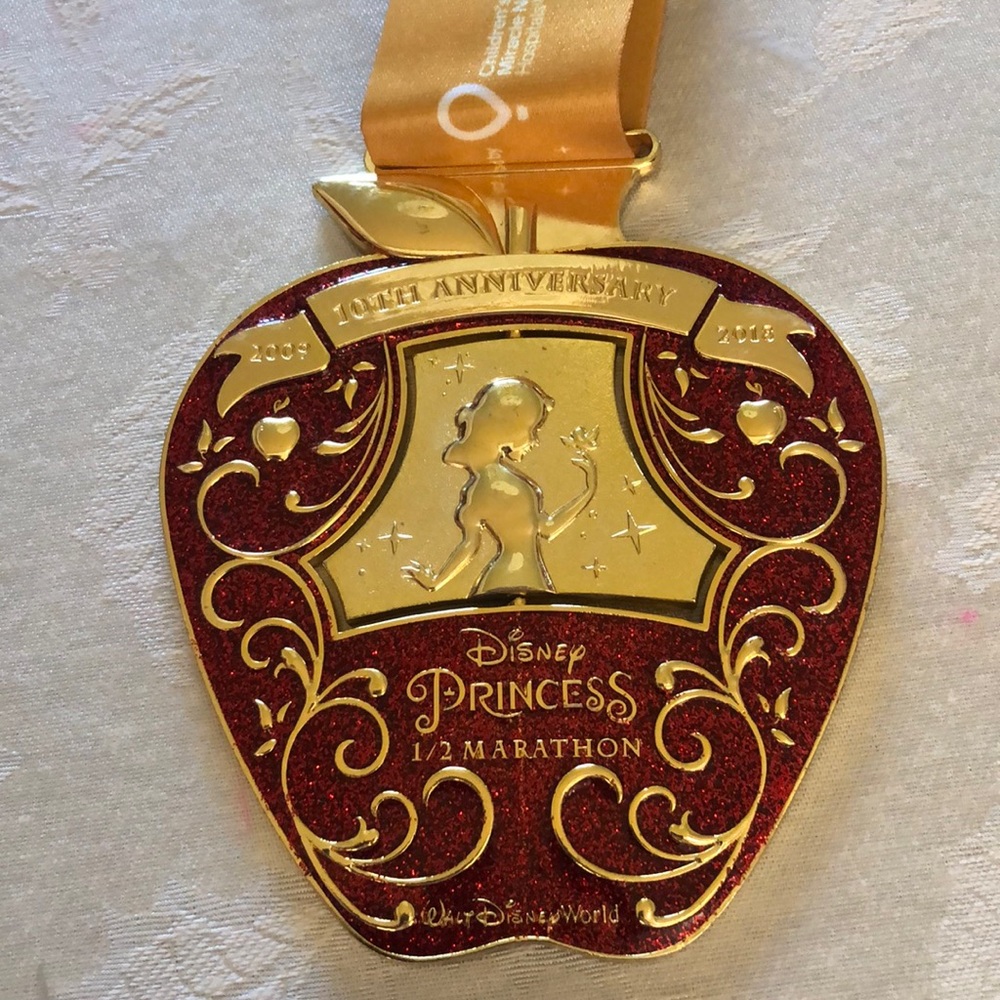 2018 Disney princess 1/2 marathon medal.  10th anniversary of the race!